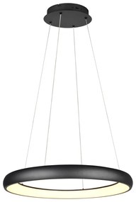 Lustră neagră LED cu intensitate reglabilă cu abajur din metal ø 75 cm Cardona – Trio