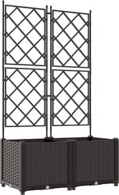 vidaXL Vază pentru Grădină 2 pcs Maro 80 x 40 x 143 cm Oțel