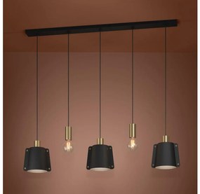 Lustră pe cablu Eglo 390115 MAJAGUA 5xE27/40W/230V negru/auriu