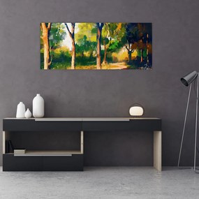 Tablou - Pădure de vară însorită, pictură (120x50 cm)