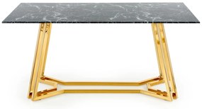 Masă de sufragerie Kamoni (marmură neagră + auriu) (pentru 6 persoane). 1028076