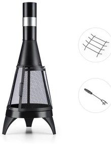 Volantis, Ø 45 cm, negru, cuptor de grădină, gresie de grădină, pentru lemn, 360 ° cameră focală, oțel