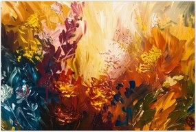 Tablou - pictură abstractă de flori (90x60 cm)