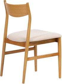 MAZZONI EXPORT CAMELIA Bej Deschis/cadru Stejar Natural - SCAUN DIN LEMN TAPIȚAT PENTRU LIVING SUFRAGERIE BUCĂTĂRIE MODERN CLASSIC