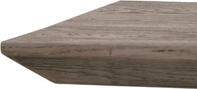 MASA GLASS - BLAT LEMN MASIV CU PICIOR STICLA SECURIZATA - GRI CIMENT - 180 CM / 90 CM / 77 CM