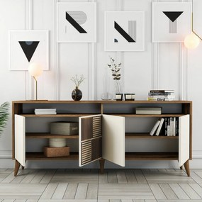 Dulap Milan 2 Walnut and Cream