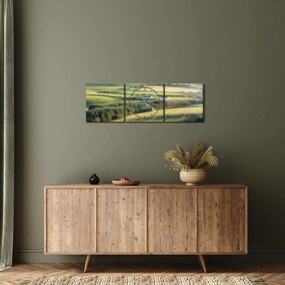 Tablou - Priveliște peisaj (cu ceas) (90x30 cm)