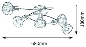 Rabalux 5552 - Lustră aplicată HOLLY 5xE14/40W/230V auriu