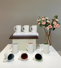 Cana Ceramica LOVE Latte (Alb Perlat Mat+Gri) 400ml