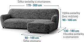 Gaico Huse bielastice VITTORIA gri canapea cu otoman dreapta (l. 170 - 300 cm)
