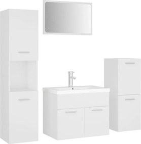 vidaXL Set mobilier de baie, alb, lemn prelucrat