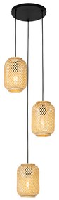 Lampă orientală suspendată bambus 3 lumini - Yvonne
