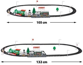 Tren de Crăciun cu LED, alimentare 2x AA, lumină albă caldă