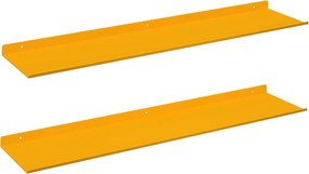 vidaXL Raft suspendat 2 pcs Galben muștar 80 x 18 x 2,5 cm Oțel