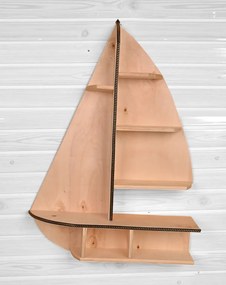 Resigilat:Raft de perete Sailor Homs 72 X 52 X 18, lemn stratificat natur