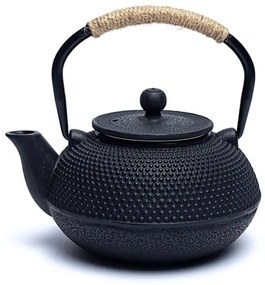Ceainic din fonta cu infuzor metalic, Negru, 600ml