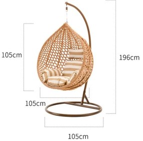 JAKS Scaun suspendat balansoar Premium cu pernă maro