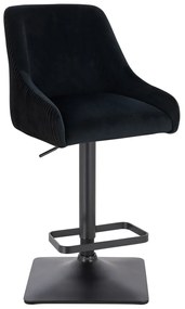 HR920KW Scaun Neagră din Catifea cu Bază Neagră