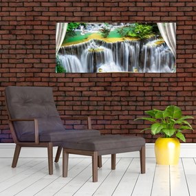 Tablou - Privire la cascade magice (120x50 cm)
