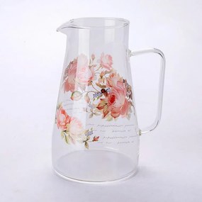 decoDoma Carafă din sticlă TRANDAFIR 1450 ml