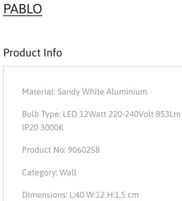 Aplica LED stil ambiental PABLO alba L-40cm, NVL-9060258