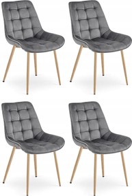 Gri scaun bucatarie BERA din catifea