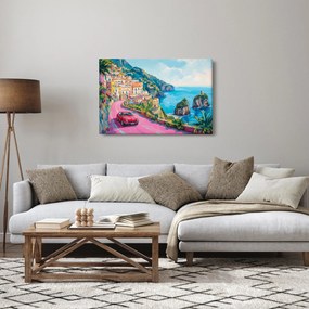 Tablou - Drum roz pe coastă (90x60 cm)