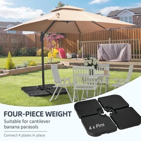 Outsunny Bază pentru Umbrelă de Gradină, 100x100x8 cm, Negru | Aosom Romania