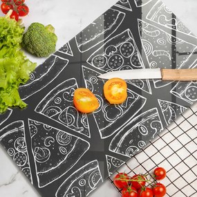 Placă din sticla protectie perete Ilustrație de pizza