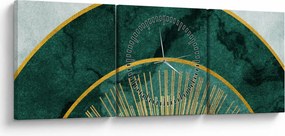 Tablou - Forme cu texturi aurii (cu ceas) (90x30 cm)