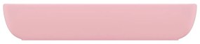 Chiuveta dreptunghiulara de lux, roz mat, 71 x 38 cm, ceramica matte pink
