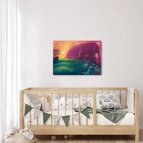 Tablou - Pictură în ulei, călătorie într-un țărăm fantastic (70x50 cm)