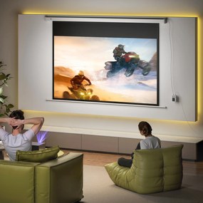 Homcom Ecran Proiector 100” – Montaj Pe Perete sau Tavan | Aosom Romania