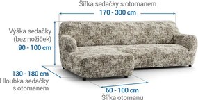 Gaico Huse bielastice MARMO bej canapea cu otoman stânga (l. 170 - 300 cm)