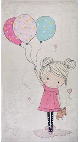 Covor pentru copii roz-fildeș lavabil 160x230 cm Girl &amp; Baloons – Vitaus