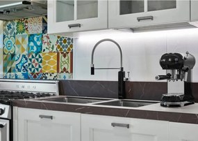 Baterie semiprofesională Smeg MDF50BL, 5 bar, braț mobil, gura de scurgere rotativă la 360°, negru