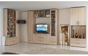 Vitrina cu rafturi, pal melaminat, stejar sonoma, DUNAJ Tip4