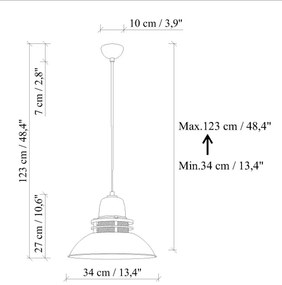 Lustră TIBET pe cablu 1xE27/40W/230V, portocalie