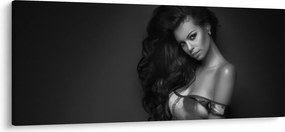 Tablou - Portretul unei femei seducătoare, alb-negru (120x50 cm)
