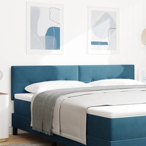 vidaXL Tăblie LED cu butoane capitonate Albastru Închis 90 cm Catifea