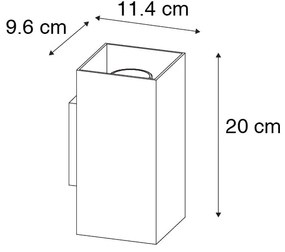 Lampa de perete pătrată de design negru cu interior auriu - Sab