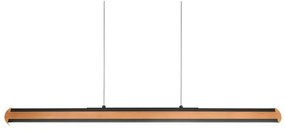 Lustră neagră/în culoare naturală LED Deacon – Trio