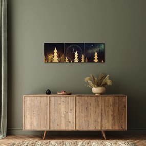Tablou - Noapte de aur (cu ceas) (90x30 cm)