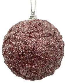 Glob de Craciun Glitter 8cm, Roz inchis