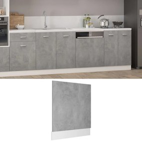 vidaXL Panou frontal mașină spălat vase “Lyon”, gri beton 59,5x3x67 cm