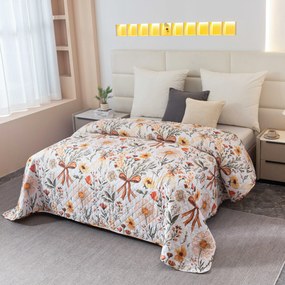 Cuvertura de pat FLORAL RIBBON, crem Dimensiune: 170 x 210 cm