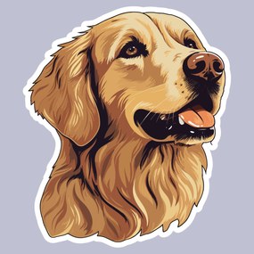 PIPPER. Autocolant Golden Retriever mărimea: 15cm
