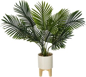 Palmier artificial în ghiveci alb pe suport, 72 cm.