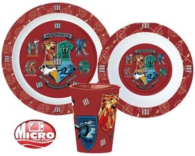 Harry Potter set de masă, set de plastic micro, cu pahar de 260 ml