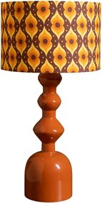 Lampa de masa portocalie din metal , cu abajur din bumbac , "Groovy"